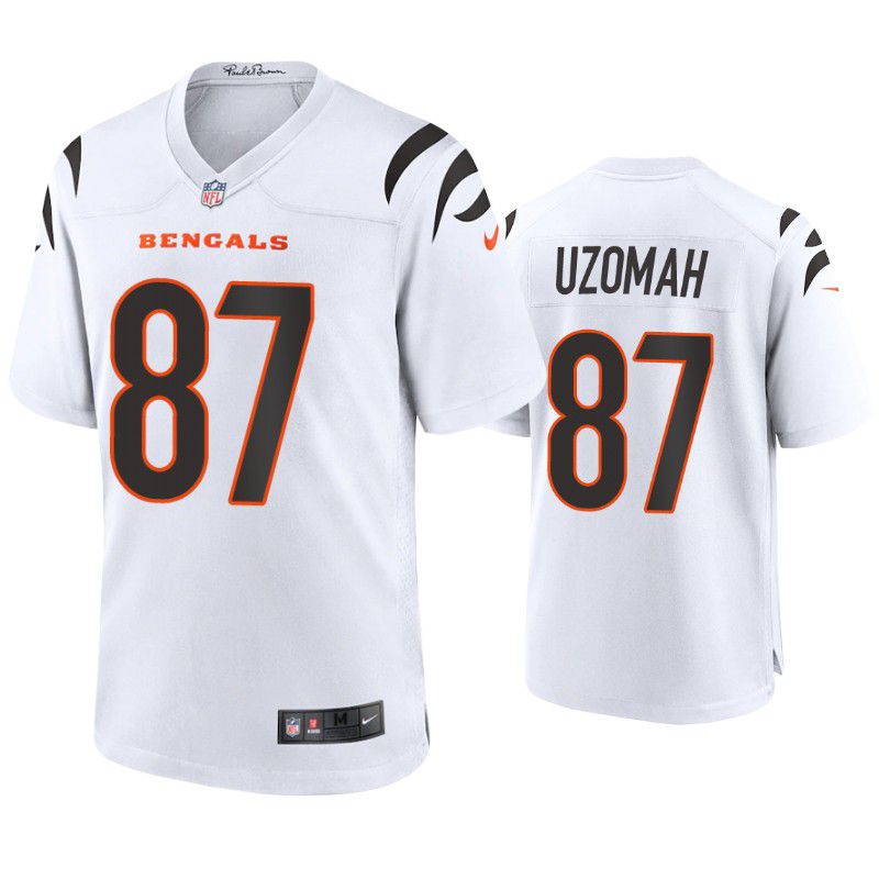 Men Cincinnati Bengals #87 C.J. Uzomah Nike White Game NFL Jersey